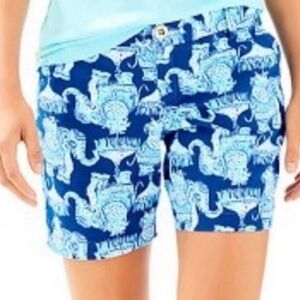 Lilly Pulitzer The Jayne Stretch Elephant Blue Shorts -Size 00